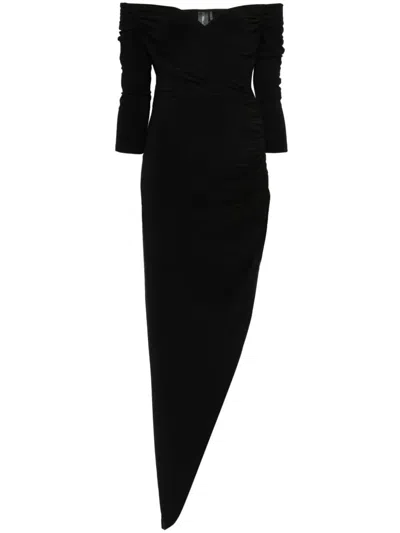 Norma Kamali Abito Con Spalle Scoperte E Drappeggio Laterale In Black