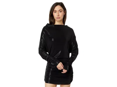 Norma Kamali All In One Shirred Bottom Mini Dress In Black