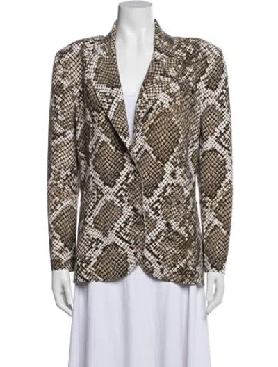 Pre-owned Norma Kamali Animal Print Blazer In Multi