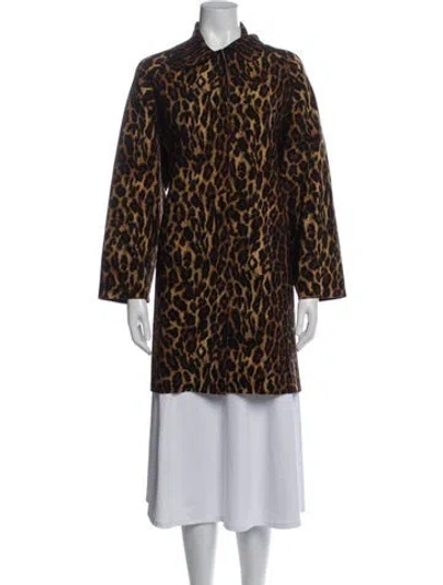 Pre-owned Norma Kamali Animal Print Coat In Brown