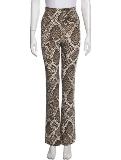 Pre-owned Norma Kamali Animal Print Flared Pants In Multicolor