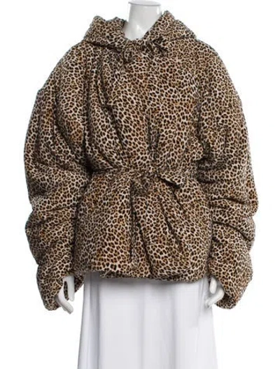 Pre-owned Norma Kamali Animal Print Jacket In Brown