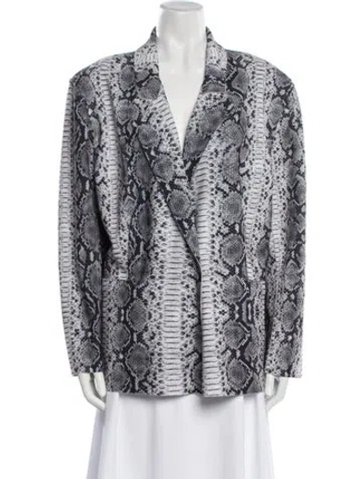 Pre-owned Norma Kamali Animal Print Jacket In White