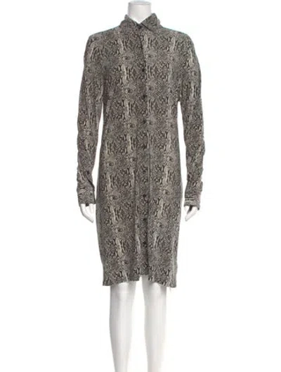 Pre-owned Norma Kamali Animal Print Knee-length Dress In Gray