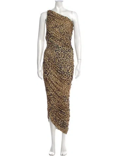 Pre-owned Norma Kamali Animal Print Long Dress W/ Tags In Neutral