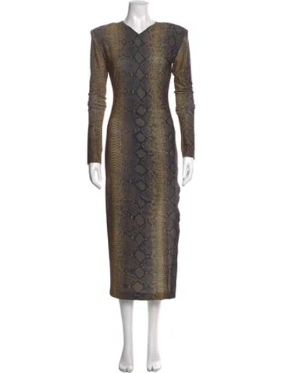 Pre-owned Norma Kamali Animal Print Midi Length Dress In Multi