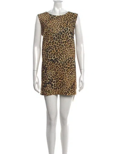 Pre-owned Norma Kamali Animal Print Mini Dress In Black