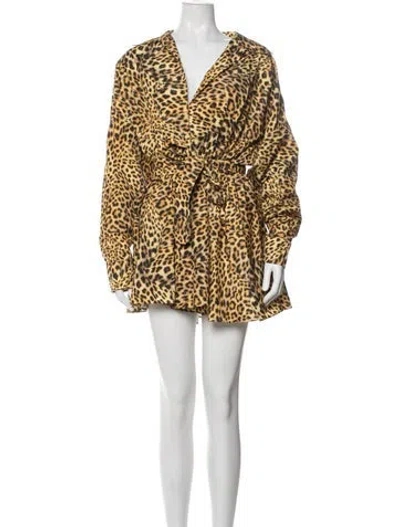 Pre-owned Norma Kamali Animal Print Mini Dress In Multicolor