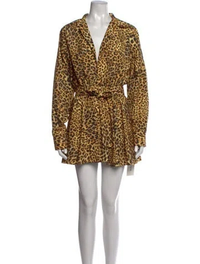 Pre-owned Norma Kamali Animal Print Mini Dress In Multicolor