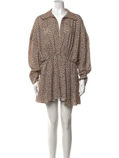 Pre-owned Norma Kamali Animal Print Mini Dress In Neutral