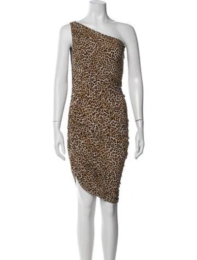 Pre-owned Norma Kamali Animal Print Mini Dress In Neutrals