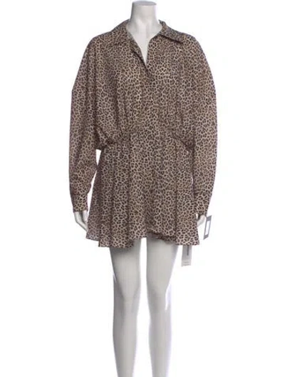 Pre-owned Norma Kamali Animal Print Mini Dress W/ Tags In Neutral