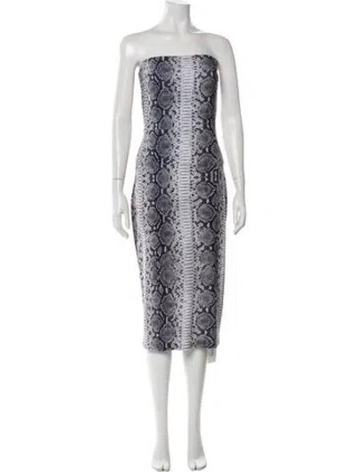 Pre-owned Norma Kamali Animal Print Mini Dress In White