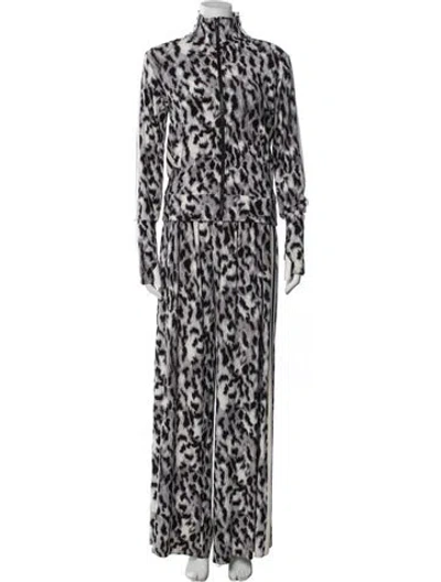 Pre-owned Norma Kamali Animal Print Pantsuit In Black
