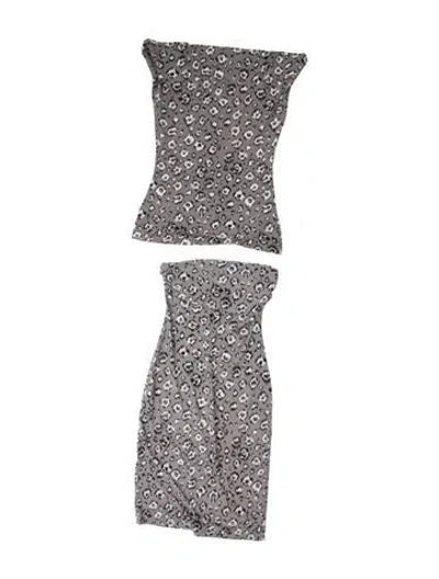 Pre-owned Norma Kamali Animal Print Skirt Set In Gray