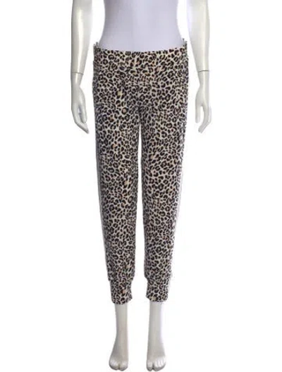 Pre-owned Norma Kamali Animal Print Straight Leg Pants In Neutrals