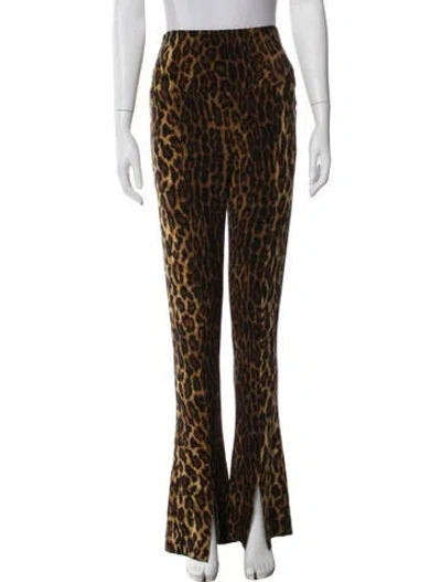 Pre-owned Norma Kamali Animal Print Sweatpants In Brown