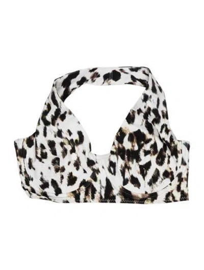 Pre-owned Norma Kamali Animal Print Top In Neutral