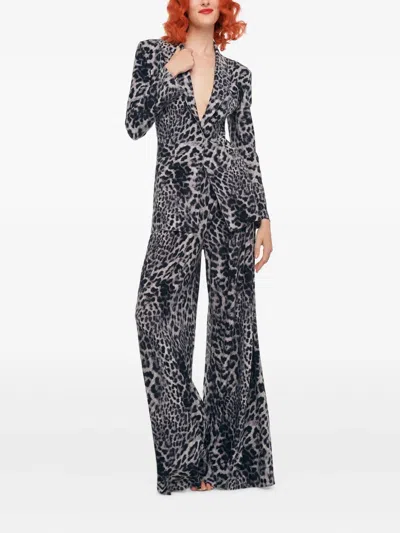 Norma Kamali Animal-print Trousers In Black