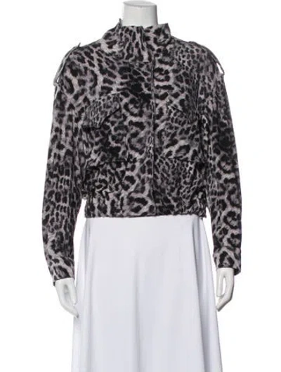 Pre-owned Norma Kamali Animal Print Utility Jacket In Grey