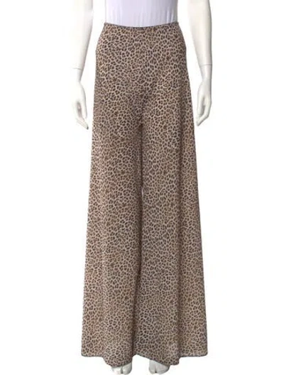 Pre-owned Norma Kamali Animal Print Wide Leg Pants In Multi