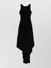 Norma Kamali Asymmetric Hem Sleeveless Evening Gown In Black