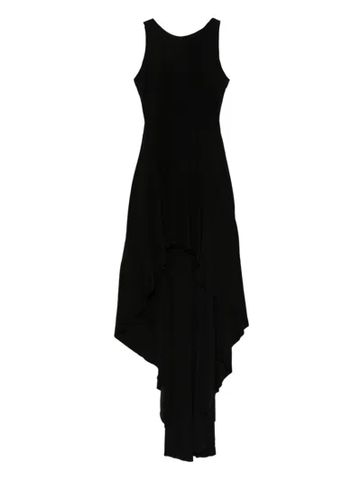 Norma Kamali Asymmetric Mini Dress In Black