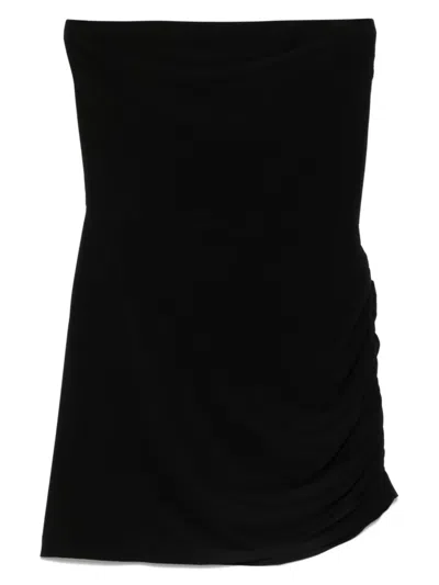 Norma Kamali Draped Strapless Mini Dress In Black
