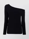 Norma Kamali Black Off-shoulder Top In Tech Fabric Stretch Woman