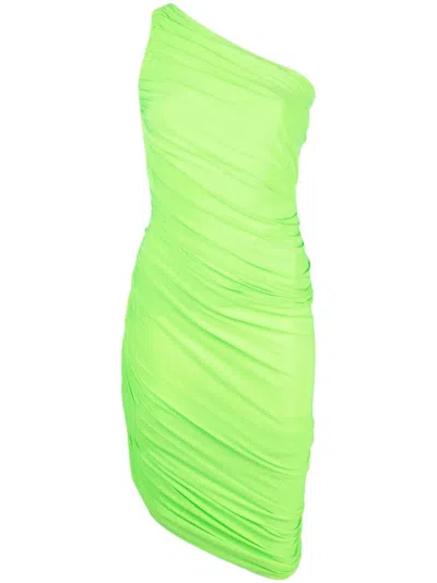 Norma Kamali Asymmetric Midi Dress In Green
