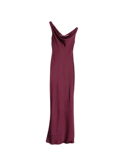 Norma Kamali Asymmetric-shoulder Maxi Dress In Burgundy