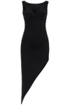 Norma Kamali Tara Draped Asymmetric Jersey Gown In Black (black)