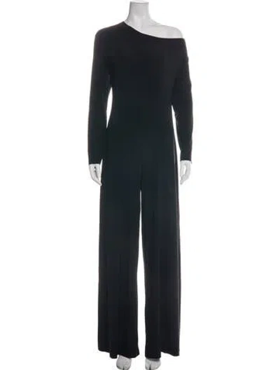 Pre-owned Norma Kamali Asymmetrical Jumpsuit In Black