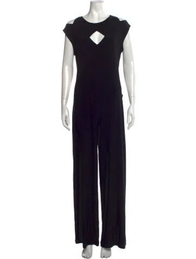 Pre-owned Norma Kamali Asymmetrical Jumpsuit In Black