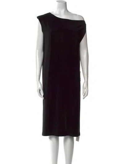 Pre-owned Norma Kamali Asymmetrical Knee-length Dress W/ Tags In Black