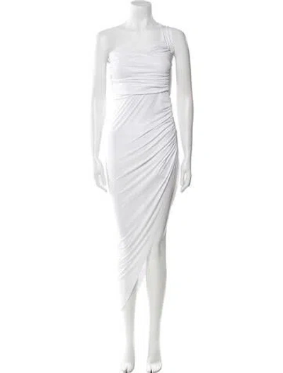 Pre-owned Norma Kamali Asymmetrical Knee-length Dress In White