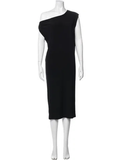 Pre-owned Norma Kamali Asymmetrical Midi Length Dress In Black
