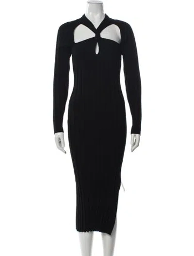 Pre-owned Norma Kamali Asymmetrical Midi Length Dress In Blue