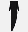 Norma Kamali Black Dress With Draped Details And Bare Shoulders In Black