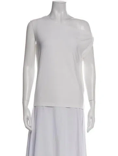Pre-owned Norma Kamali Asymmetrical Sleeveless Top In Neutral