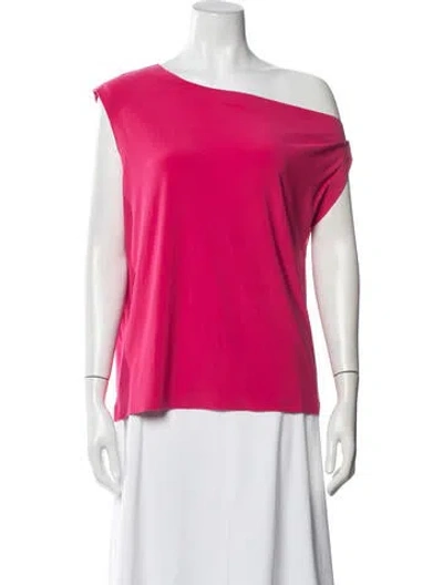 Pre-owned Norma Kamali Asymmetrical Sleeveless Top In Pink