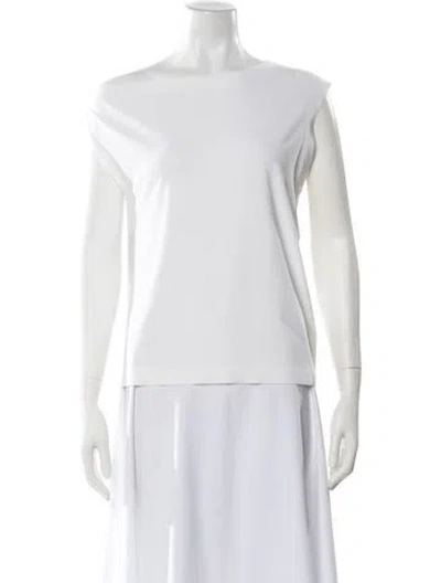 Pre-owned Norma Kamali Asymmetrical Sleeveless Top W/ Tags In White
