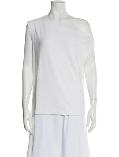 Pre-owned Norma Kamali Asymmetrical Sleeveless Top In White