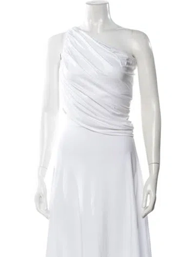 Pre-owned Norma Kamali Asymmetrical Sleeveless Top In White