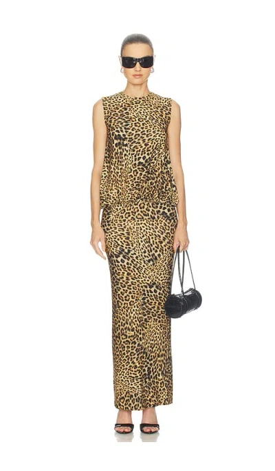 Norma Kamali Babydoll Gown In Brown