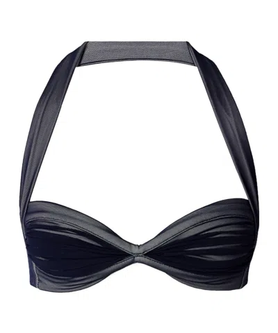 Norma Kamali Backless Bikini Top In Blue