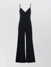 Norma Kamali Backless V-neck Wide-leg Jumpsuit In Black