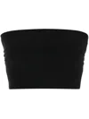 Norma Kamali Strapless Cropped Top In Black