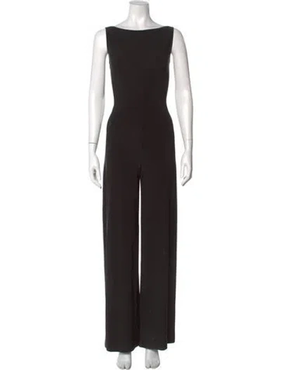 Pre-owned Norma Kamali Bateau Neckline Jumpsuit In Black