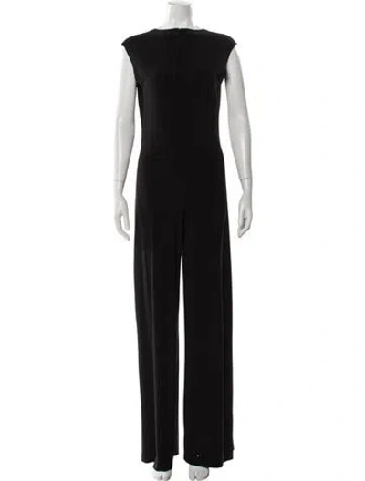 Pre-owned Norma Kamali Bateau Neckline Jumpsuit In Black